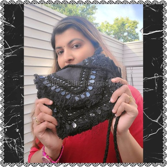 New boutique Handmade Black Crossbody Bag - Sling Style Beaded Se… - Picture 5 of 7